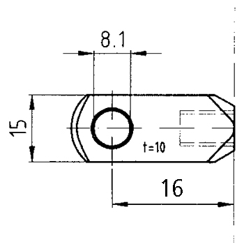 Auge-Rechteck AR16 Ø 8.1 mm 