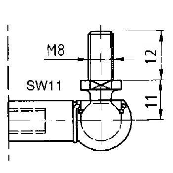 Rotule WG18 Boulon M8 x 13 mm / Boule Ø 10 mm