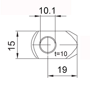 Auge-Rechteck AR19 Ø10.1 mm 