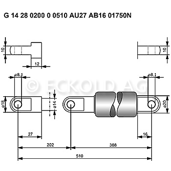 Ressort à gaz 804400 de compression