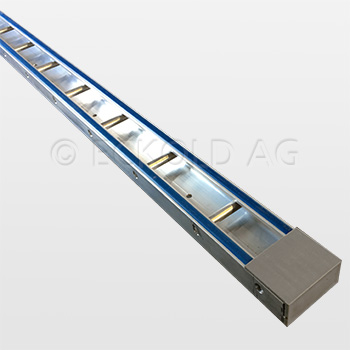 Profil d'arrimage barrettes 6000 mm / aluminium blanc de presse