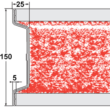 Profil capiton rouge aluminium brut