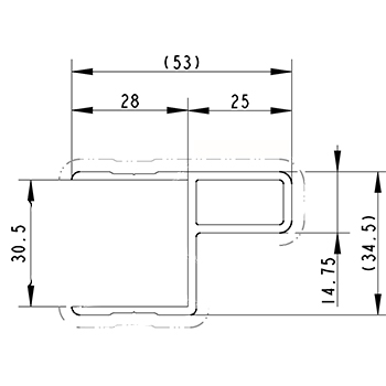 Profil d'encadrement avec battue 5000 mm / aluminium anodisé