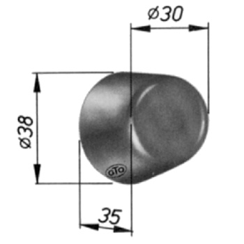 Konische Rundpuffer mit Gewinde Gummi: Ø 30/38 mm
