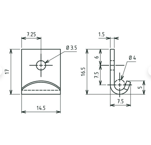 Haken gelocht Edelstahl AISI 304