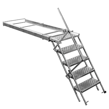 Escalier galvanisé à 5 marches avec main courante