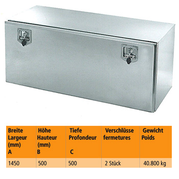 Werkzeugkasten INOX matt mit mattem Deckel