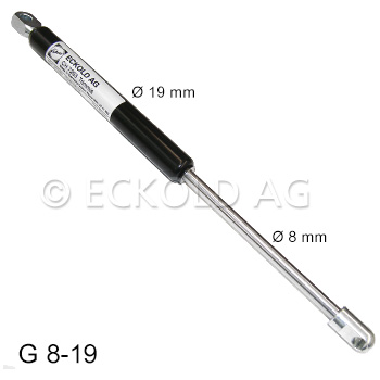 Gasdruckfedern Stahl Baureihe G 8-19